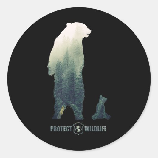 Sticker Rond Protection de la faune - Protection De l'environne (Devant)