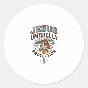 Sticker Rond Protection de parapluie de Jésus Protection de par