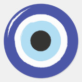 Sticker Rond Protection des yeux bleus (Devant)