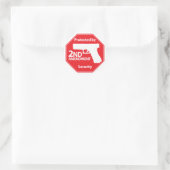 Sticker Rond Protégé par 2ème amendement - rouge (Sac)