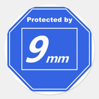 Sticker Rond Protégé par 9mm