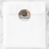 Sticker Rond Protégé par le chat de sauvegarde (Sac)