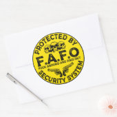 Sticker Rond Protégé par le système de sécurité FAFO (Enveloppe)
