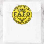 Sticker Rond Protégé par le système de sécurité FAFO (Sac)
