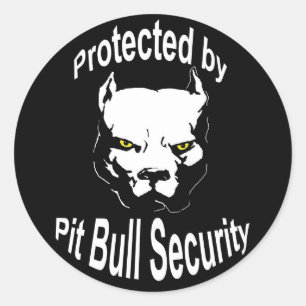 Sticker Rond Protégé par Pit Bull Security