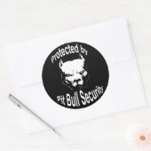 Sticker Rond Protégé par Pit Bull Security (Enveloppe)