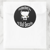Sticker Rond Protégé par Pit Bull Security (Sac)