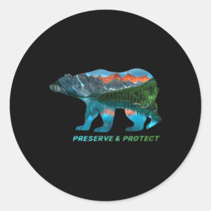 Sticker Rond Protéger & ; Protection De l'environnement, C