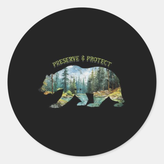 Sticker Rond Protéger &amp ; Protéger - Protection De l'environ (Devant)