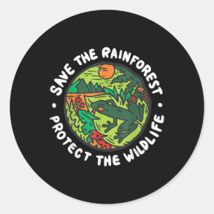Sticker Rond Protéger La Faune Sauvons L'Environnement De La Fo