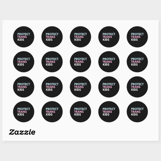 Sticker Rond Protéger la trans (Feuille)