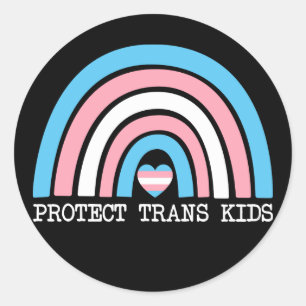 Sticker Rond Protéger les enfants trans