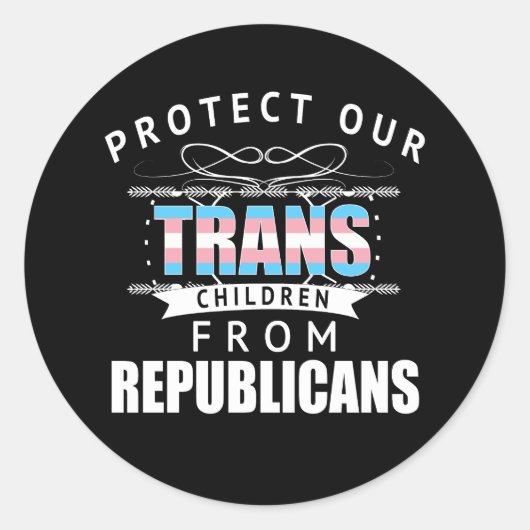 Sticker Rond Protéger les enfants trans (Devant)
