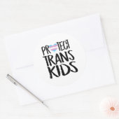 Sticker Rond Protéger les enfants trans (Enveloppe)