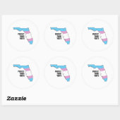 Sticker Rond Protéger les jeunes trans de Floride (Feuille)