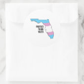Sticker Rond Protéger les jeunes trans de Floride (Sac)