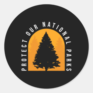 Sticker Rond Protéger Nos Parcs Nationaux Distorsion De La Bagu