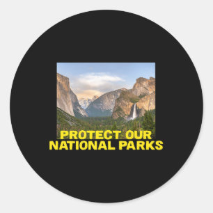 Sticker Rond Protéger nos parcs nationaux - Randonnée Premium