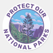 Sticker Rond Protéger nos parcs nationaux Soutien (Devant)
