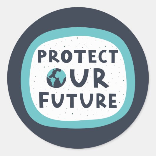 Sticker Rond Protéger notre avenir (Devant)