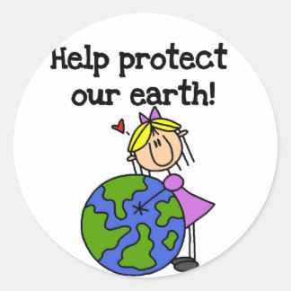 Sticker Rond Protégez nos T-shirts et cadeaux de la Terre