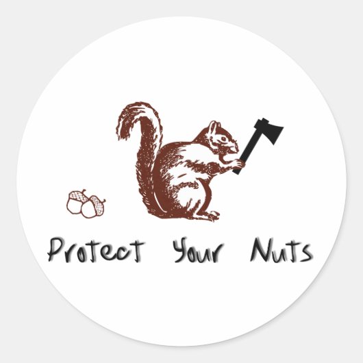 Sticker Rond Protégez vos noix (Devant)