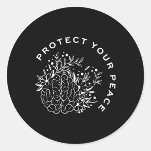 Sticker Rond Protégez votre cerveau de sensibilisation à la san