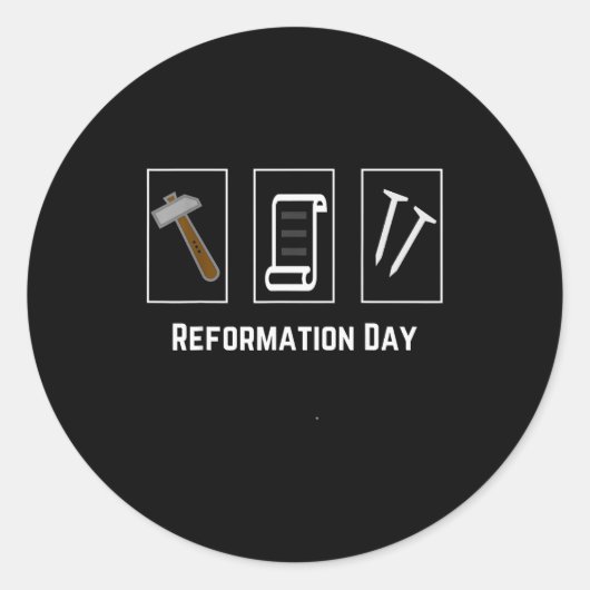 Sticker Rond Protestant Reformation Day Shirt Hammer 95 Theses (Devant)