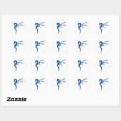 Sticker Rond Prothero le dragon bleu (Feuille)