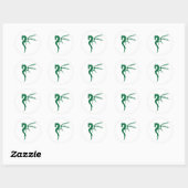 Sticker Rond Prothero le dragon vert (Feuille)