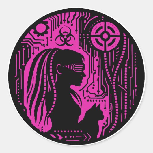 Sticker Rond Protocole Neon Dread (Devant)