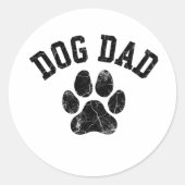 Sticker Rond Proud Dog Dad Funny Dog Lover (Devant)