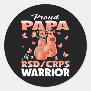 Sticker Rond Proud Papa D'Une Boxe De Sensibilisation Des Guerr