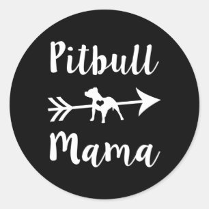 Sticker Rond Proud Pitbull Mama'S Pit Bull Mom