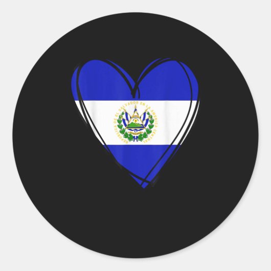 Sticker Rond Proud Salvadoran Boy My Hello El Salvador Flag Hea (Devant)