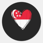 Sticker Rond Proud Singarean Boy Girl Aunt Dad Mom Singare Flag (Devant)