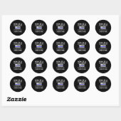 Sticker Rond Proud State Trooper Mom Mother Thin Blue Line Amer (Feuille)
