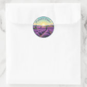 Sticker Rond Provence France Lavender Fields Voyage (Sac)