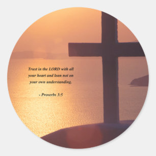 STICKER ROND PROVERBES 3:5