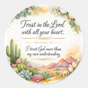 Sticker Rond Proverbes 3:5 Verset de la Bible, Décoration juive