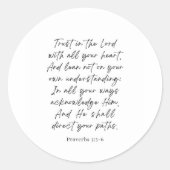 Sticker Rond Proverbs 3:5-6 Trust in the Lord (Devant)
