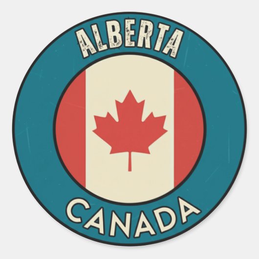 Sticker Rond Province d'Alberta Canada (Devant)