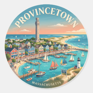 Sticker Rond Provincetown USA