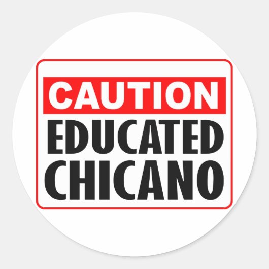 Sticker Rond Prudence instruite Chicano (Devant)