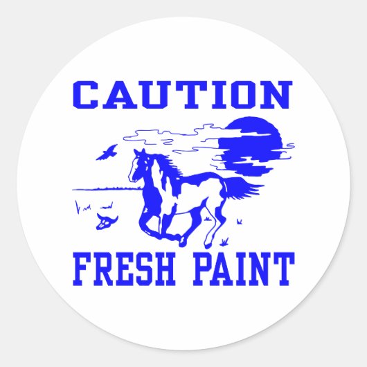 Sticker Rond prudence peinture fraîche (Devant)