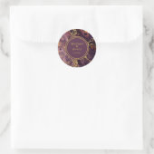 Sticker Rond Prune Élégant Avec Or (Sac)