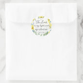 Sticker Rond Psalm 27:1 Scripture Buttercups Light Salvation (Sac)