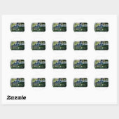Sticker Rond Psaume 42:1 et frontière blanche cerf (Feuille)