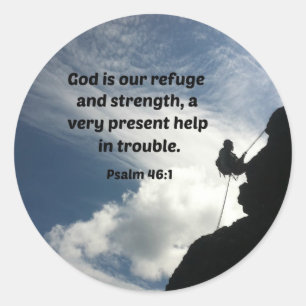 Sticker Rond Psaume 46:1 God is our refuge and strength...