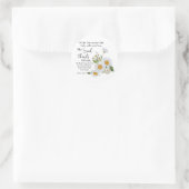 Sticker Rond Psaume 63:1 Écriture Bible Chamomile Fleurs (Sac)